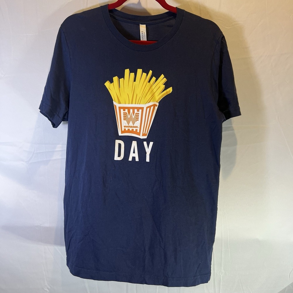 Whataburger Fry Day T Shirt Mens‎ Large Next Belle Canvas Navy Blue French Fries